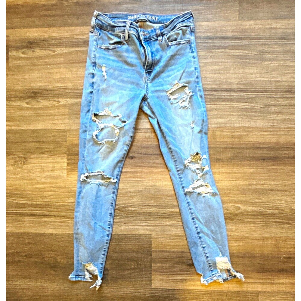 American Eagle Outfitters Womens Next Level Stretch Skinny Jeans Light Wash 8